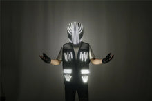 Load image into Gallery viewer, LED Strobe Robot Costume Set w/Glowing Helmet, Parties
