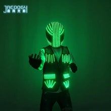 Load image into Gallery viewer, LED Strobe Robot Costume Set w/Glowing Helmet, Parties
