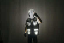 Load image into Gallery viewer, LED Strobe Robot Costume Set w/Glowing Helmet, Parties
