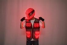 Load image into Gallery viewer, LED Strobe Robot Costume Set w/Glowing Helmet, Parties
