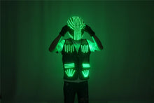 Load image into Gallery viewer, LED Strobe Robot Costume Set w/Glowing Helmet, Parties
