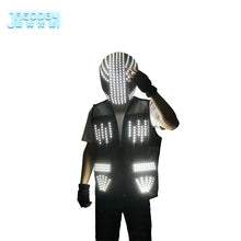 Load image into Gallery viewer, LED Strobe Robot Costume Set w/Glowing Helmet, Parties
