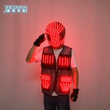 Load image into Gallery viewer, LED Strobe Robot Costume Set w/Glowing Helmet, Parties
