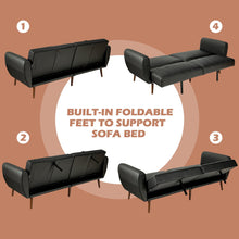 Load image into Gallery viewer, Convertible Futon Adjustable Sofa w/Wood Legs
